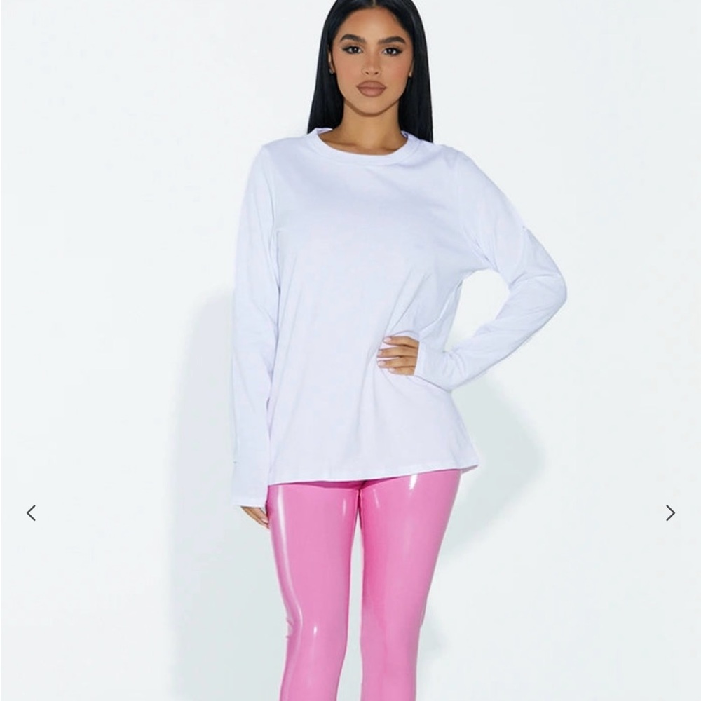 White Long Sleeve Relaxed Tee